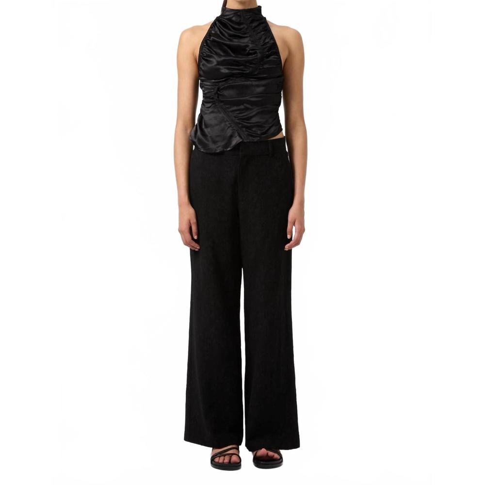 NEW THIRD FORM elemental ruched top in black